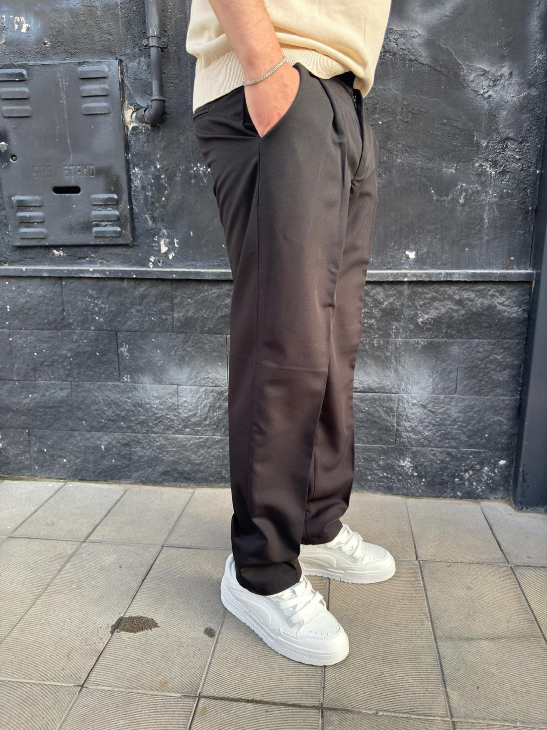 Pantalone casual Fondo Ampio Nero - Legend Moda Uomo