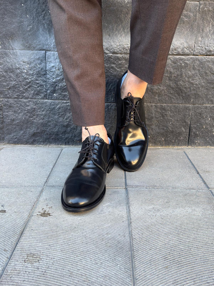 Derby in pelle abrasivato nero - Legend Moda Uomo