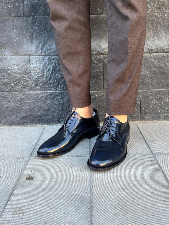 Derby in pelle abrasivato Blu - Legend Moda Uomo