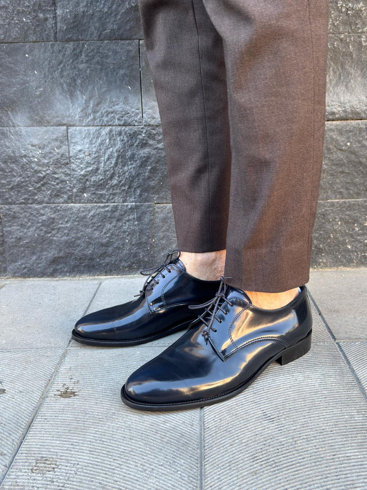 Derby in pelle abrasivato Blu - Legend Moda Uomo
