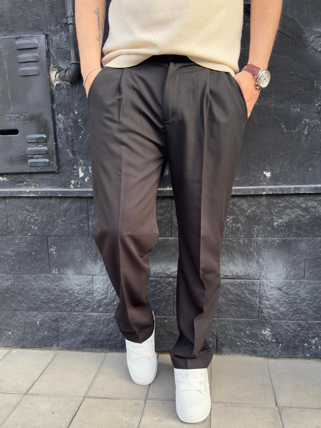 Pantalone casual Fondo Ampio Nero - Legend Moda Uomo