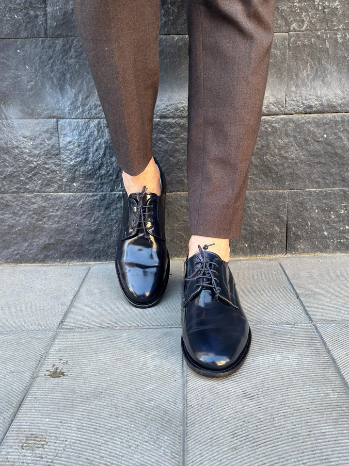 Derby in pelle abrasivato Blu - Legend Moda Uomo