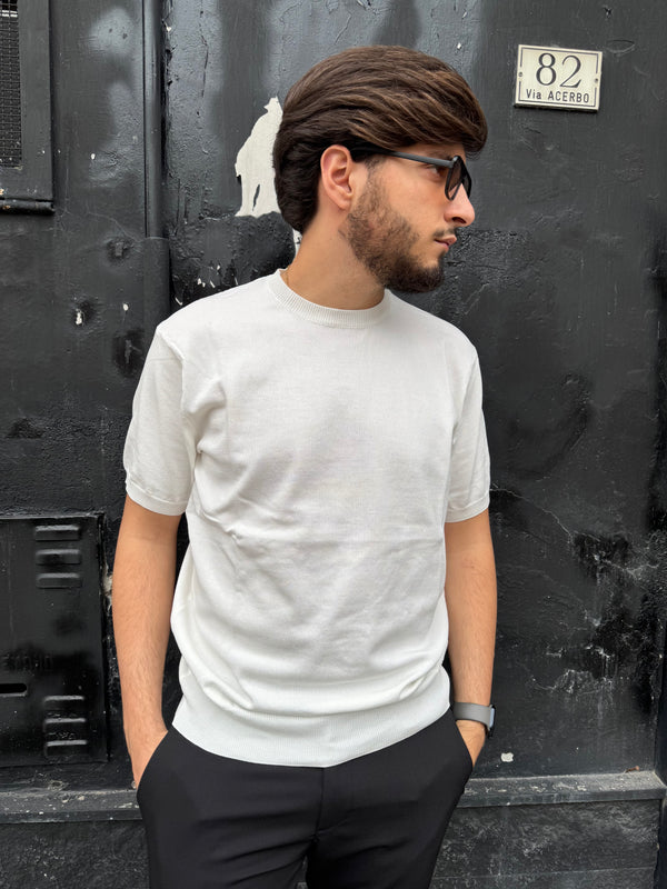 Maglia in filo BASIC bianca
